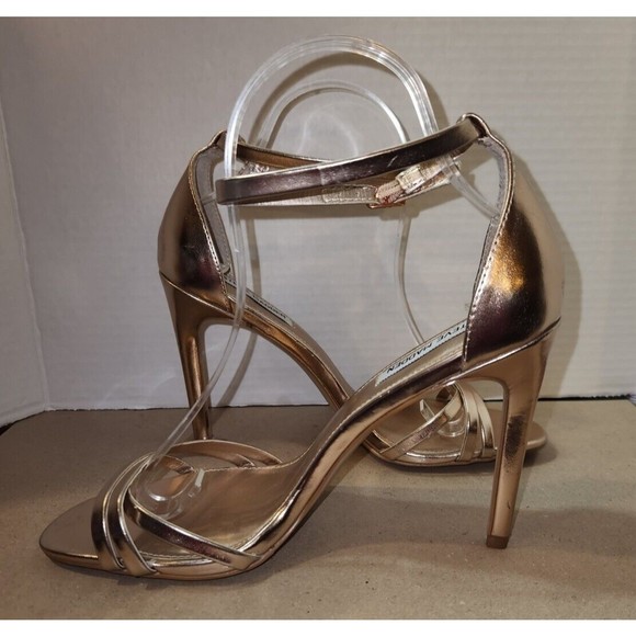 Steve Madden Rose Gold "Truly" Strappy Stiletto Sandal Heels Size 10M - Picture 4 of 12